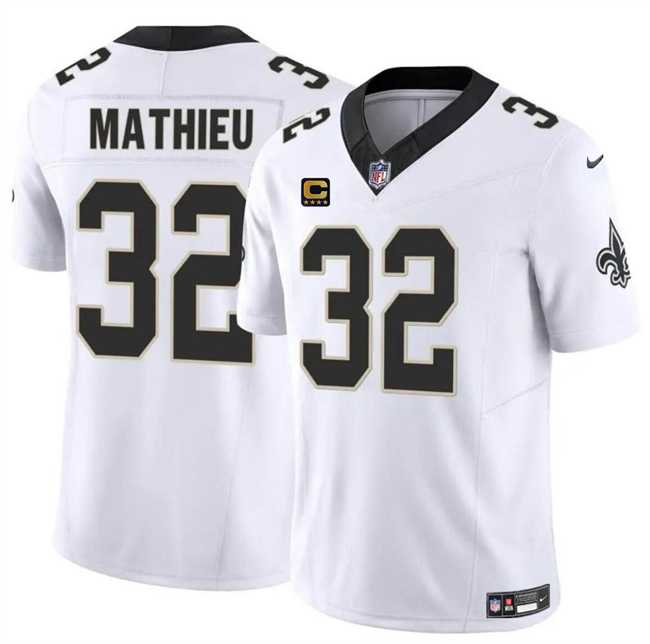 Men & Women & Youth New Orleans Saints #32 Tyrann Mathieu White 2024 F.U.S.E With 4-Star C Patch Vapor Limited Stitched Jersey